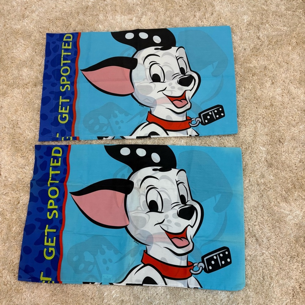 Vintage 101 Dalmatians Double Sided Pillowcases Set 2
